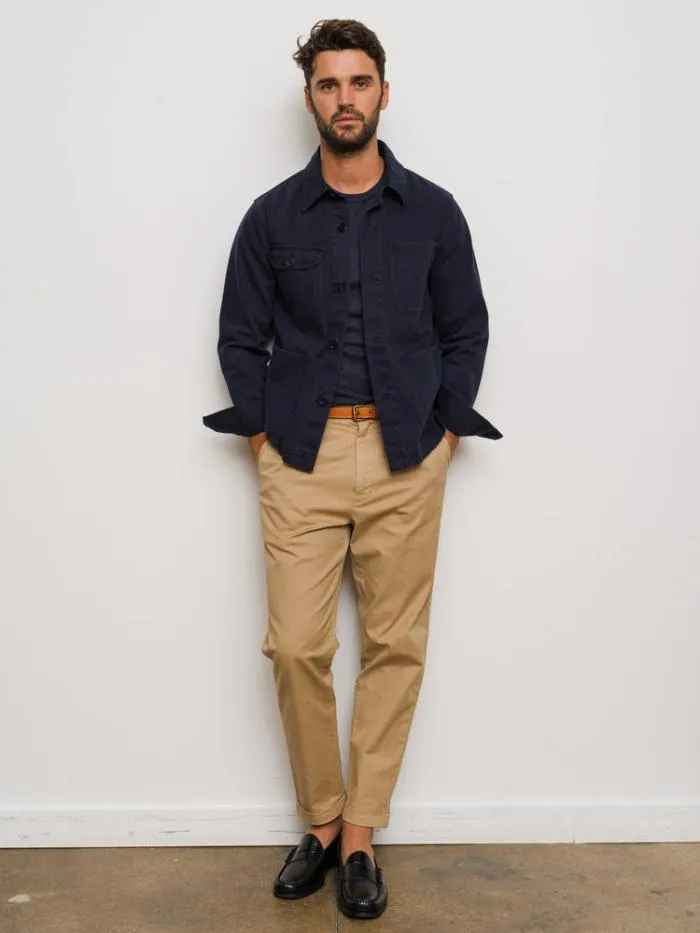 Alex Mill Jackets Coats Garment Dyed Work Jacket In Recycled Denim Dark Navy 8211 Men