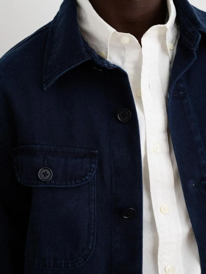 Alex Mill Jackets Coats Garment Dyed Work Jacket In Recycled Denim Dark Navy 8211 Men