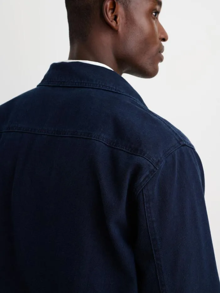 Alex Mill Jackets Coats Garment Dyed Work Jacket In Recycled Denim Dark Navy 8211 Men