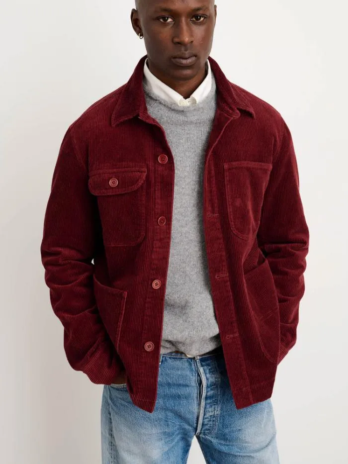 Alex Mill Jackets Coats Work Jacket In Wide Wale Corduroy Dark Currant 8211 Men