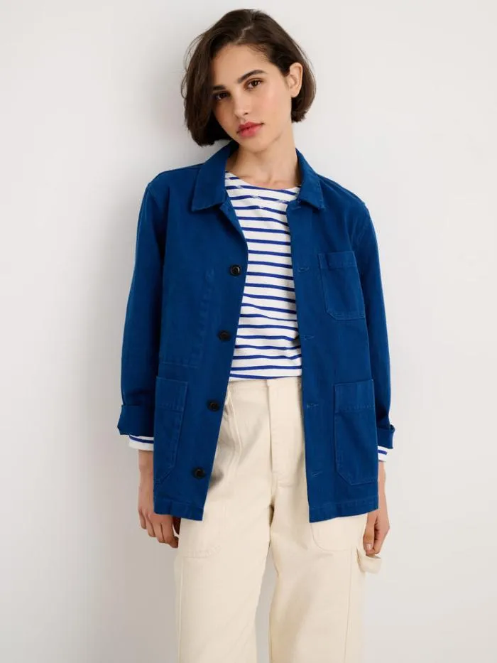 Alex Mill Jackets Outerwear Britt Work Jacket In Recycled Denim Cobalt 8211 Women