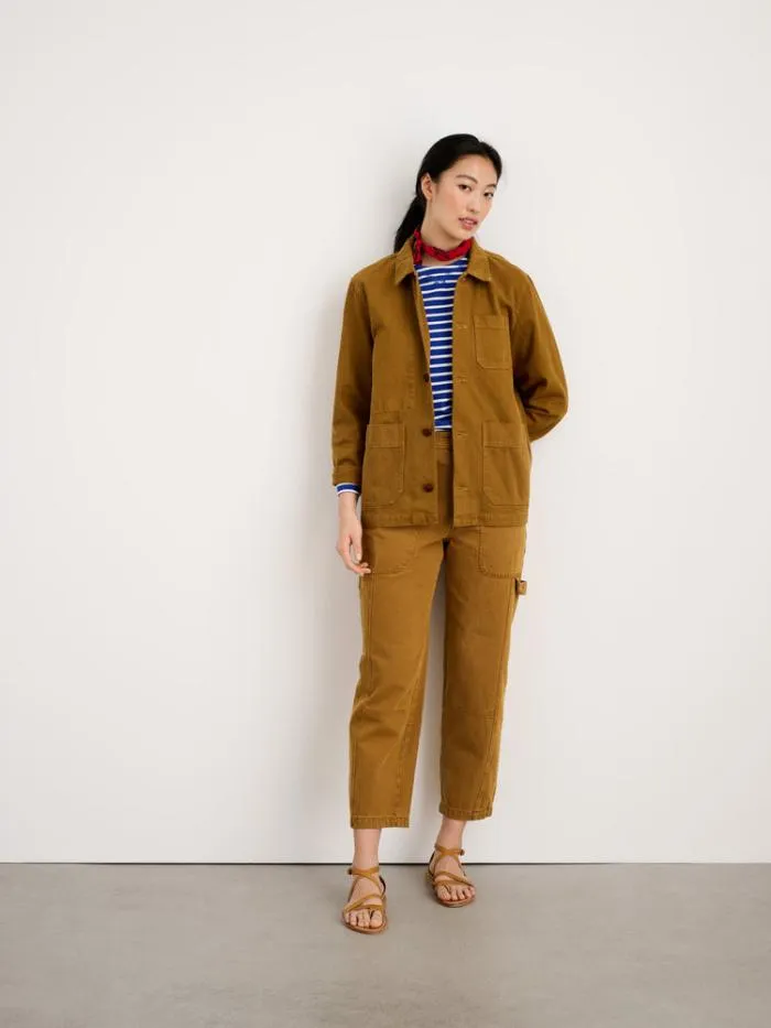 Alex Mill Jackets Outerwear Britt Work Jacket In Recycled Denim Golden Khaki 8211 Women