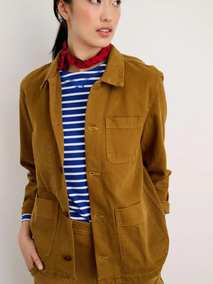 Alex Mill Jackets Outerwear Britt Work Jacket In Recycled Denim Golden Khaki 8211 Women