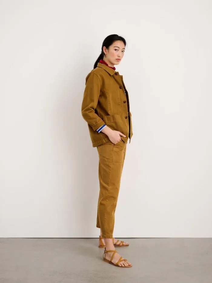 Alex Mill Jackets Outerwear Britt Work Jacket In Recycled Denim Golden Khaki 8211 Women