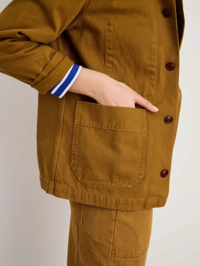 Alex Mill Jackets Outerwear Britt Work Jacket In Recycled Denim Golden Khaki 8211 Women