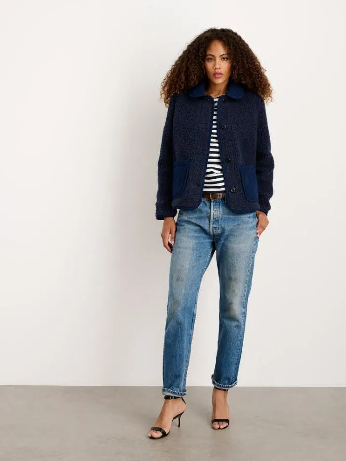 Alex Mill Jackets Outerwear Marley Jacket In Sherpa Dark Navy 8211 Women