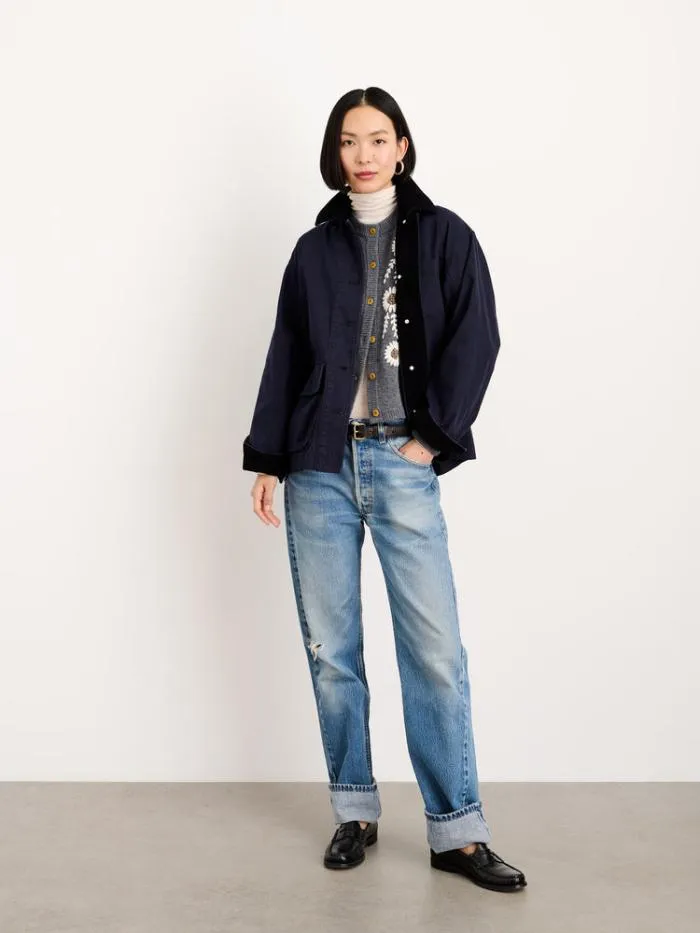 Alex Mill Jackets Outerwear Mel Jacket In Herringbone Cotton Dark Navy 8211 Women