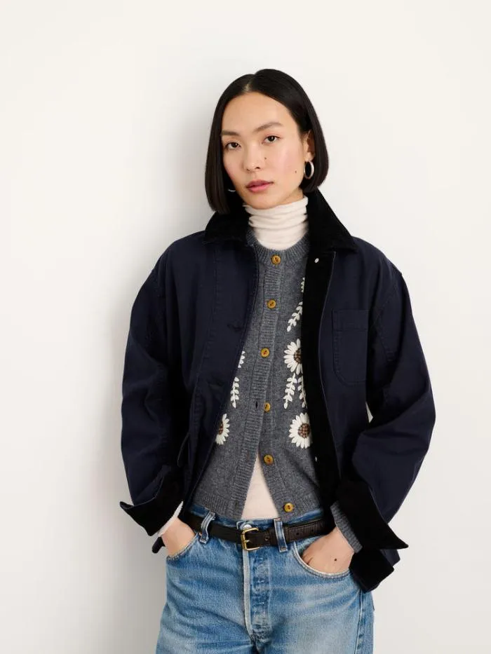 Alex Mill Jackets Outerwear Mel Jacket In Herringbone Cotton Dark Navy 8211 Women