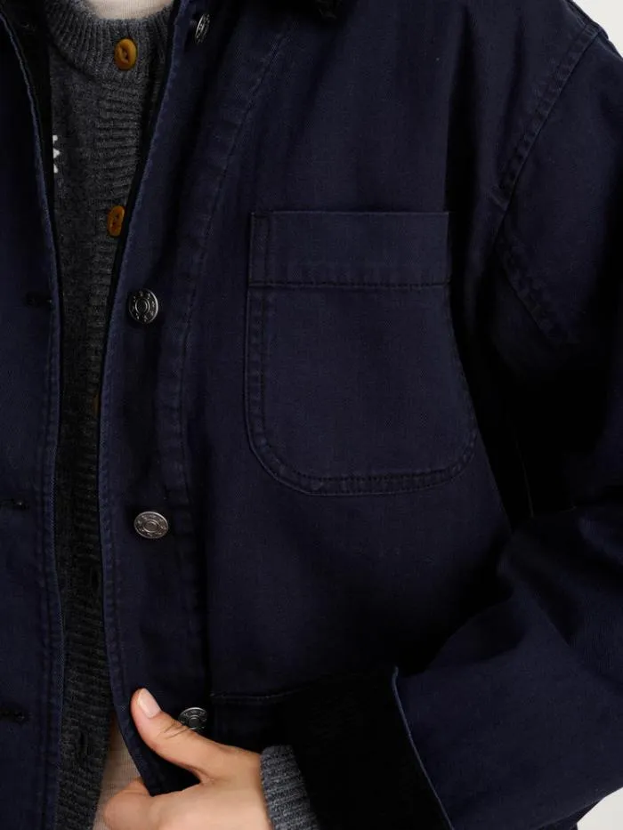 Alex Mill Jackets Outerwear Mel Jacket In Herringbone Cotton Dark Navy 8211 Women