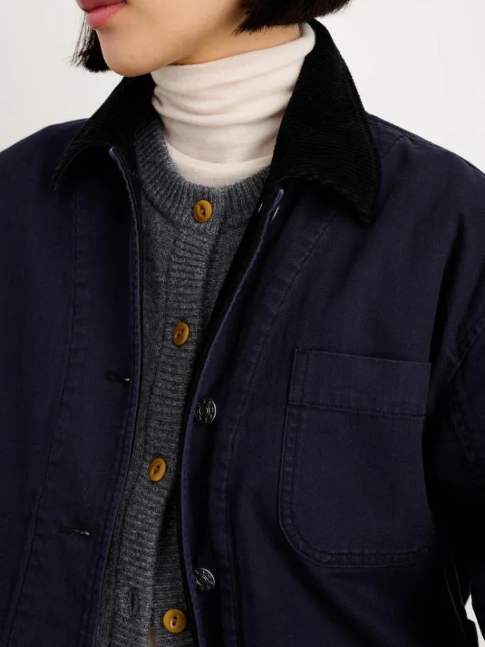 Alex Mill Jackets Outerwear Mel Jacket In Herringbone Cotton Dark Navy 8211 Women