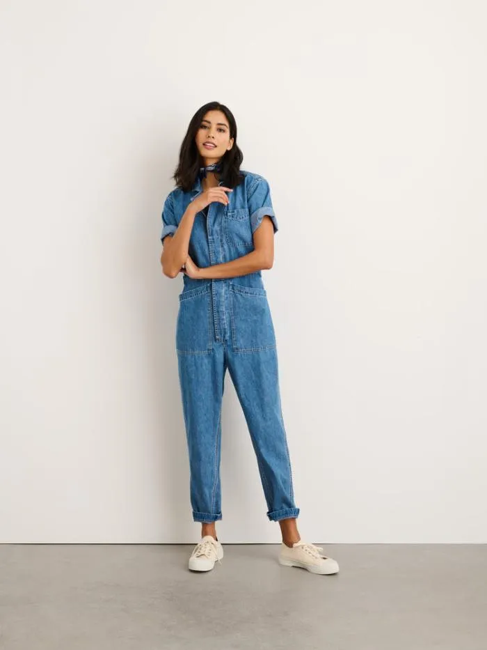 Alex Mill Jumpsuits Standard Short Sleeve Jumpsuit In Denim 8211 Women
