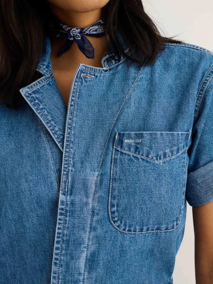 Alex Mill Jumpsuits Standard Short Sleeve Jumpsuit In Denim 8211 Women