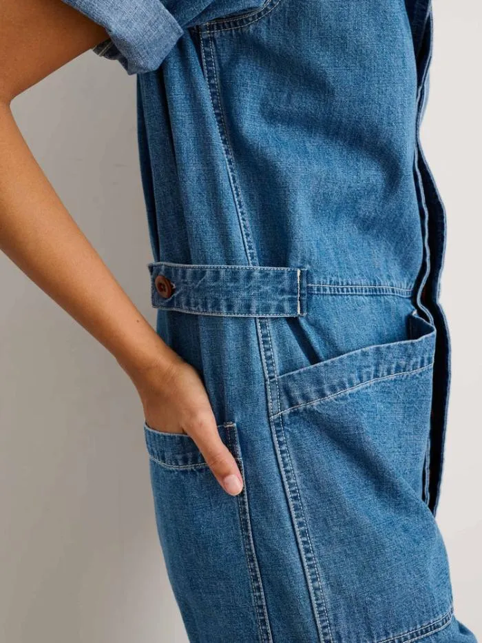 Alex Mill Jumpsuits Standard Short Sleeve Jumpsuit In Denim 8211 Women