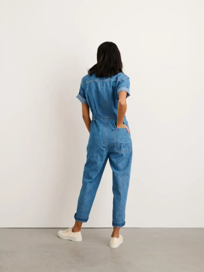 Alex Mill Jumpsuits Standard Short Sleeve Jumpsuit In Denim 8211 Women
