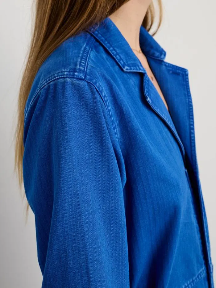 Alex Mill Jumpsuits Standard Zip Jumpsuit In Herringbone Nautical Blue 8211 Women