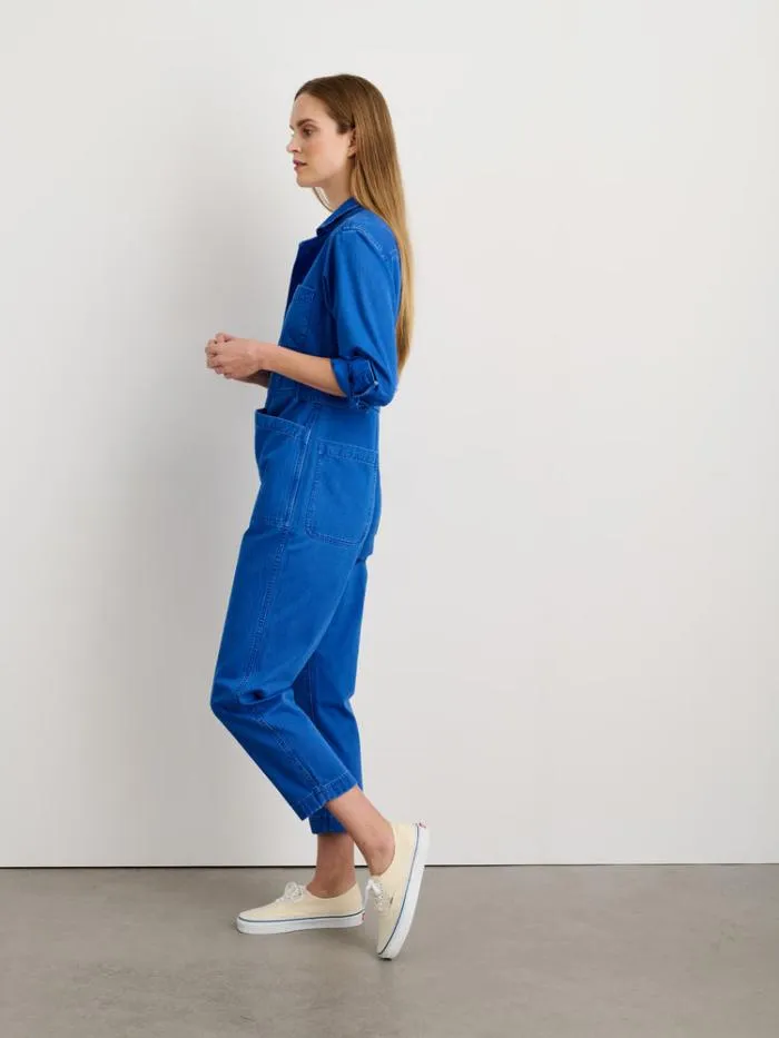 Alex Mill Jumpsuits Standard Zip Jumpsuit In Herringbone Nautical Blue 8211 Women