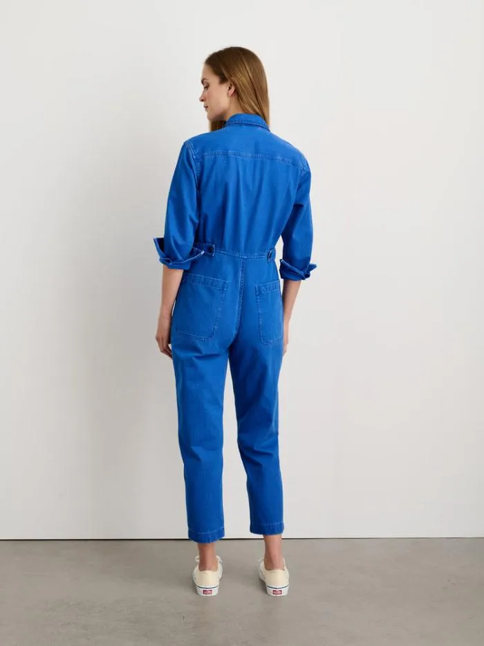 Alex Mill Jumpsuits Standard Zip Jumpsuit In Herringbone Nautical Blue 8211 Women