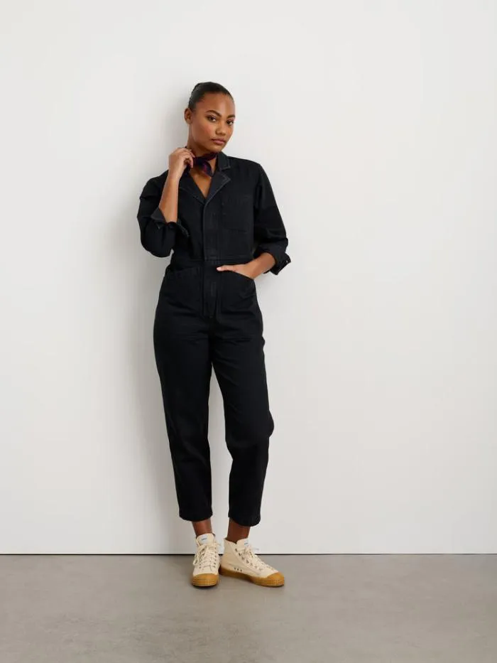 Alex Mill Jumpsuits Standard Zip Jumpsuit In Herringbone Washed Black 8211 Women