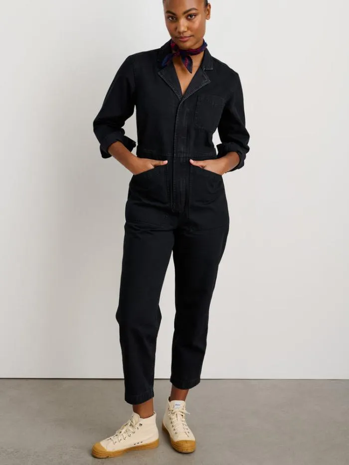 Alex Mill Jumpsuits Standard Zip Jumpsuit In Herringbone Washed Black 8211 Women