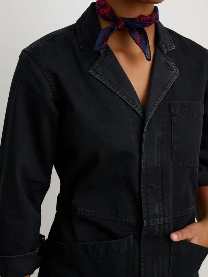 Alex Mill Jumpsuits Standard Zip Jumpsuit In Herringbone Washed Black 8211 Women