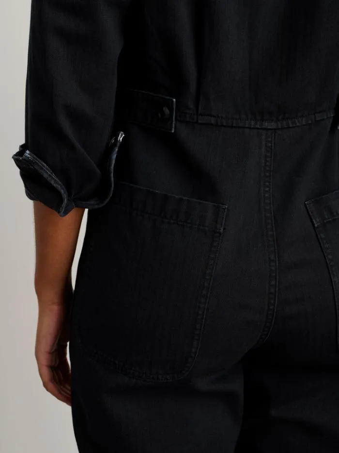 Alex Mill Jumpsuits Standard Zip Jumpsuit In Herringbone Washed Black 8211 Women