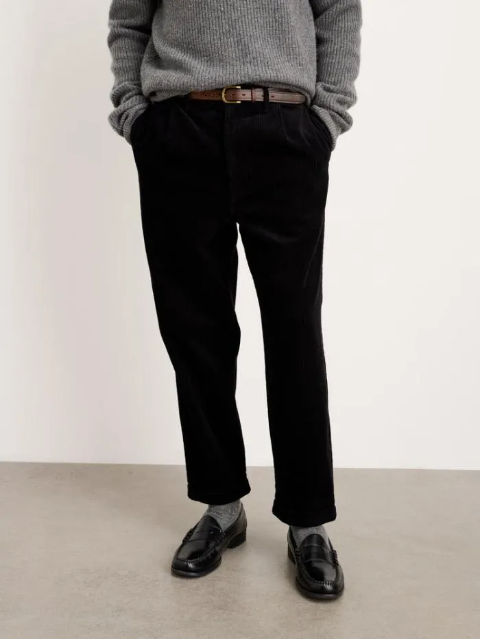 Alex Mill Pants Standard Pleated Pant In Corduroy Black 8211 Men