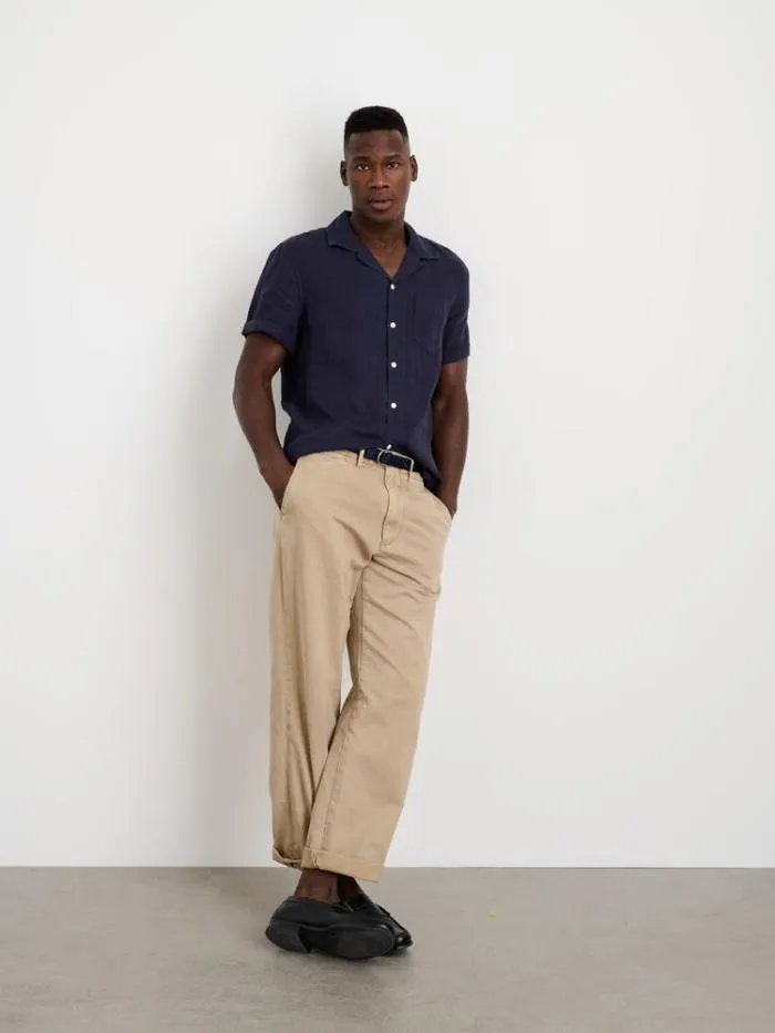 Alex Mill Shirts Camp Shirt In Linen Dark Navy 8211 Men