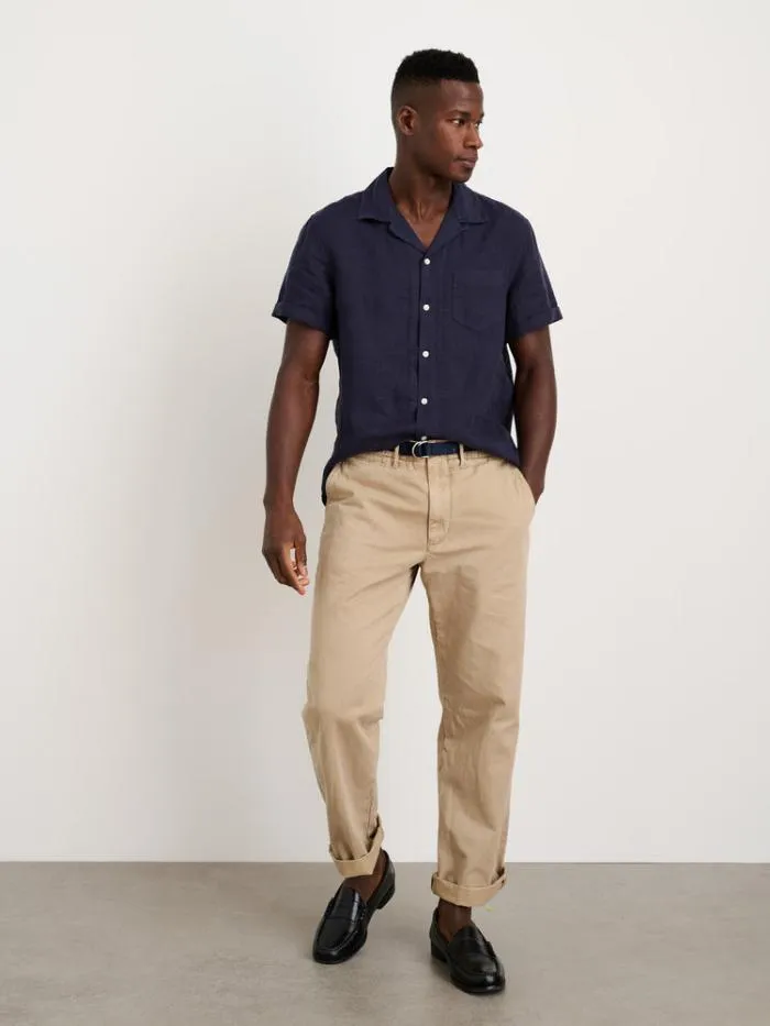 Alex Mill Shirts Camp Shirt In Linen Dark Navy 8211 Men