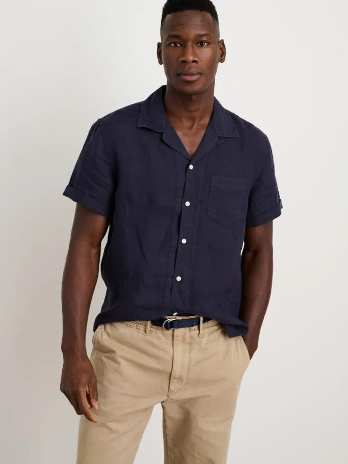 Alex Mill Shirts Camp Shirt In Linen Dark Navy 8211 Men