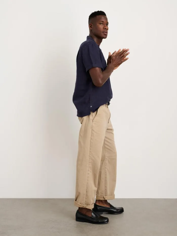Alex Mill Shirts Camp Shirt In Linen Dark Navy 8211 Men