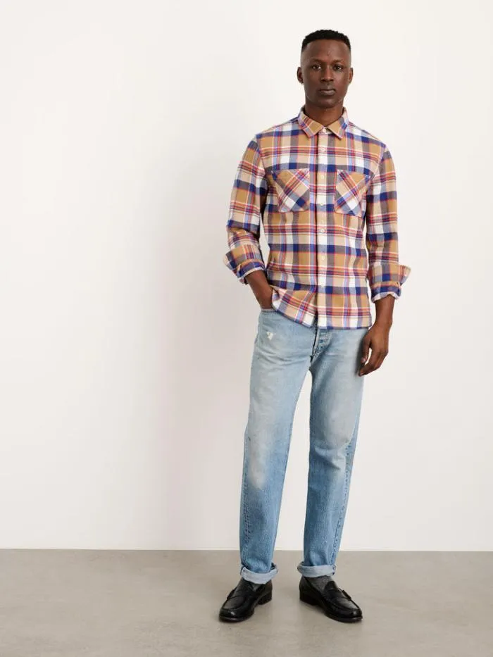 Alex Mill Shirts Chore Shirt In Golden Khaki Plaid Flannel 8211 Men