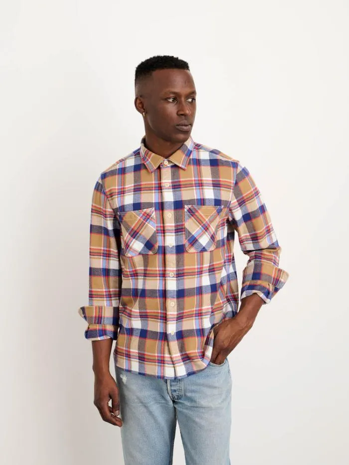 Alex Mill Shirts Chore Shirt In Golden Khaki Plaid Flannel 8211 Men