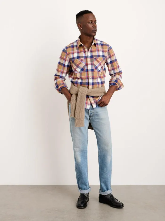 Alex Mill Shirts Chore Shirt In Golden Khaki Plaid Flannel 8211 Men
