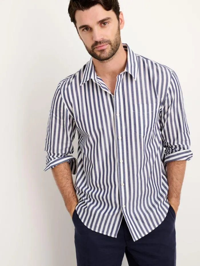 Alex Mill Shirts Mill Shirt In Wide Striped Portuguese Poplin Navywhite 8211 Men