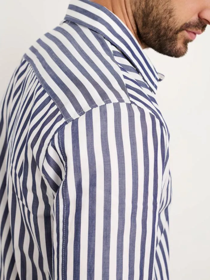 Alex Mill Shirts Mill Shirt In Wide Striped Portuguese Poplin Navywhite 8211 Men
