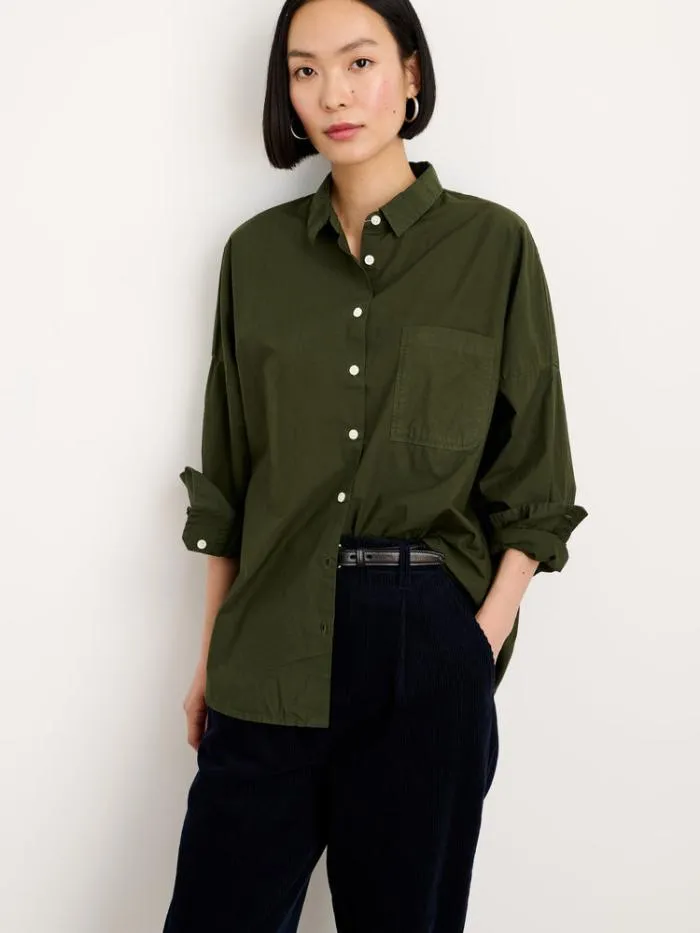 Alex Mill Shirts Tops Jo Shirt In Paper Poplin Pine Needle 8211 Women