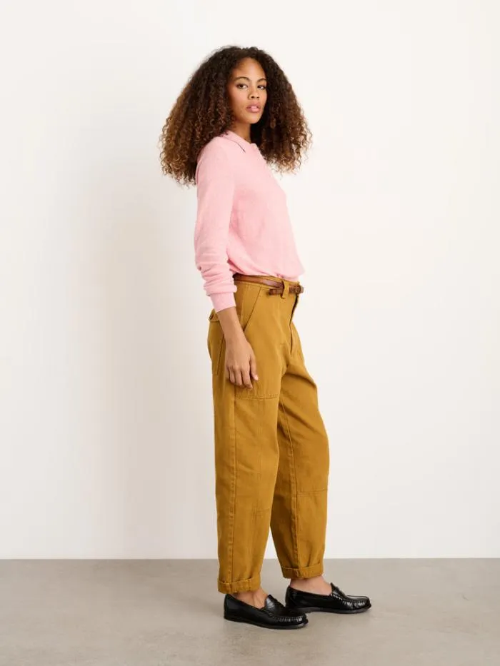 Alex Mill Sweaters Alice Polo Sweater In Cotton Powder Pink 8211 Women