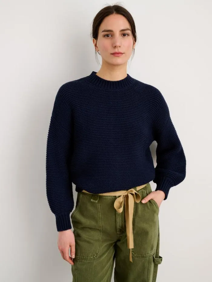 Alex Mill Sweaters ButtonBack Crewneck Sweater Dark Navy 8211 Women
