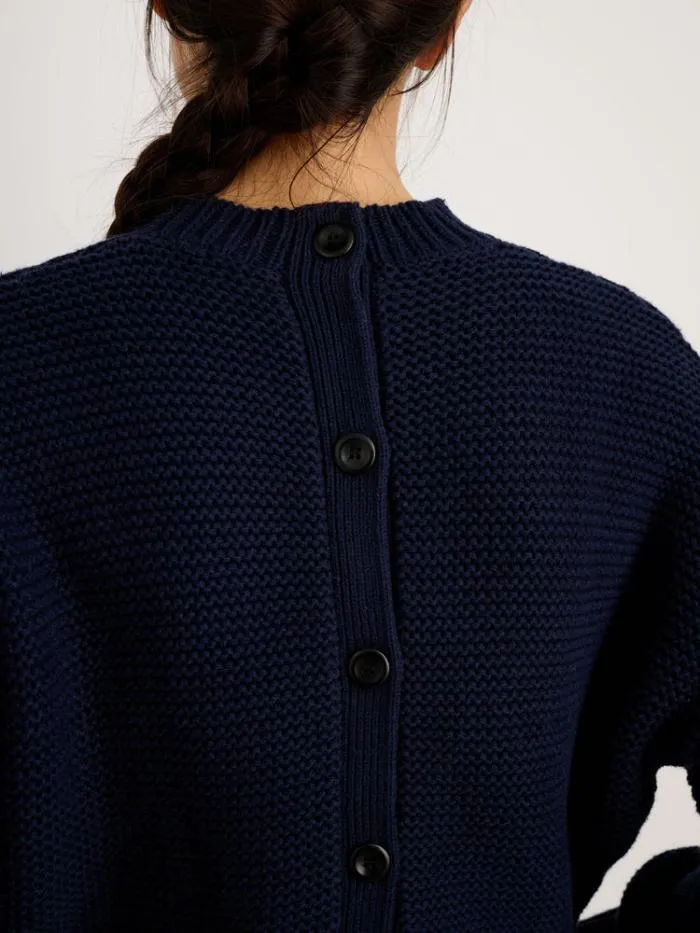 Alex Mill Sweaters ButtonBack Crewneck Sweater Dark Navy 8211 Women