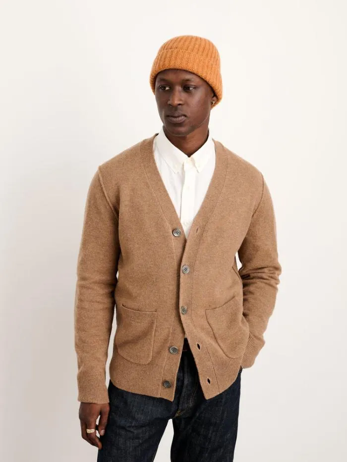 Alex Mill Sweaters Sweatshirts Ellsworth Reverse Seam Cardigan In Merino Wool Heather Camel 8211 Men