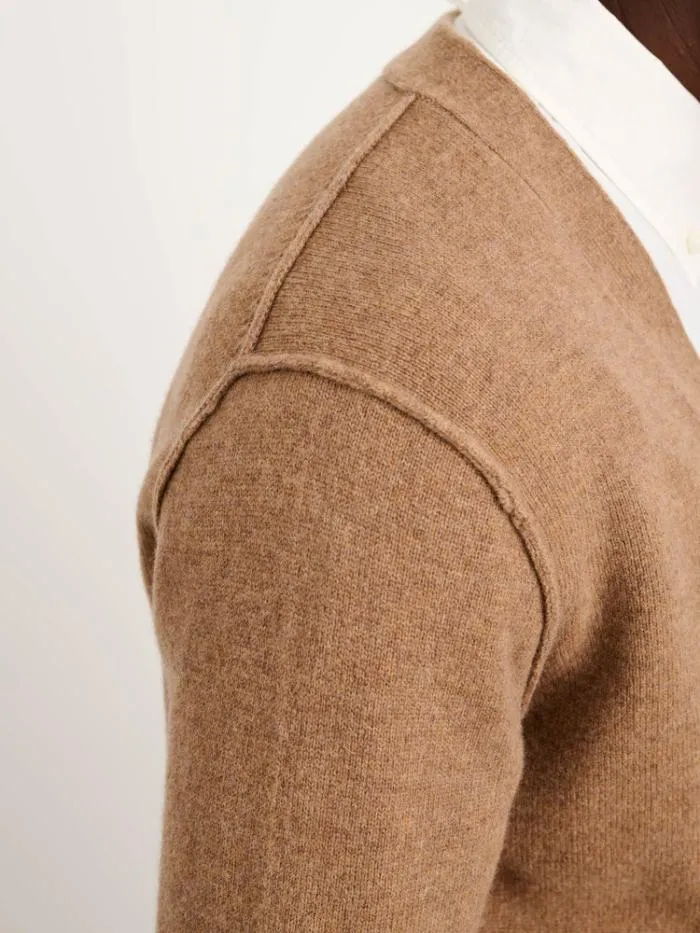 Alex Mill Sweaters Sweatshirts Ellsworth Reverse Seam Cardigan In Merino Wool Heather Camel 8211 Men
