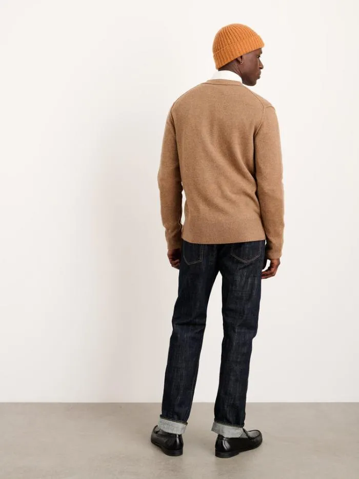 Alex Mill Sweaters Sweatshirts Ellsworth Reverse Seam Cardigan In Merino Wool Heather Camel 8211 Men