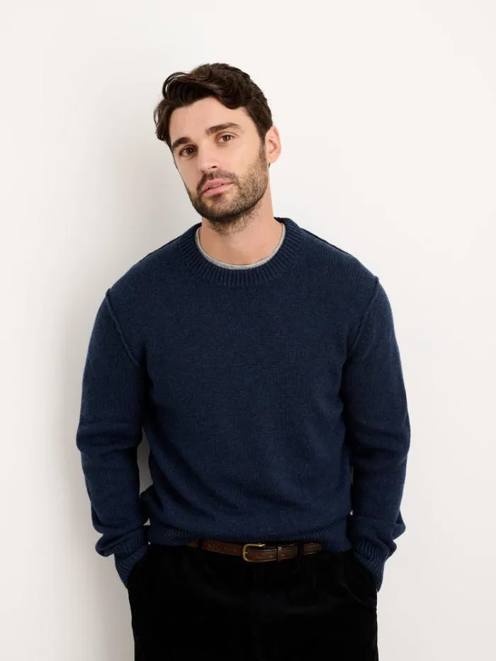 Alex Mill Sweaters Sweatshirts Weston Pullover In Wool Cotton Heather Navy 8211 Men