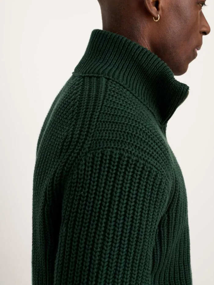 Alex Mill Sweaters Sweatshirts Wright Cardigan In Chunky Cotton Dark Spruce 8211 Men