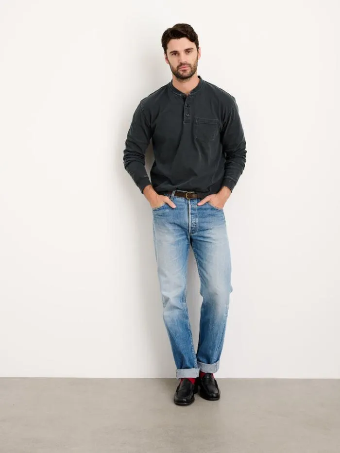 Alex Mill Tees Polos Allan Henley In Heavyweight Jersey Washed Black 8211 Men