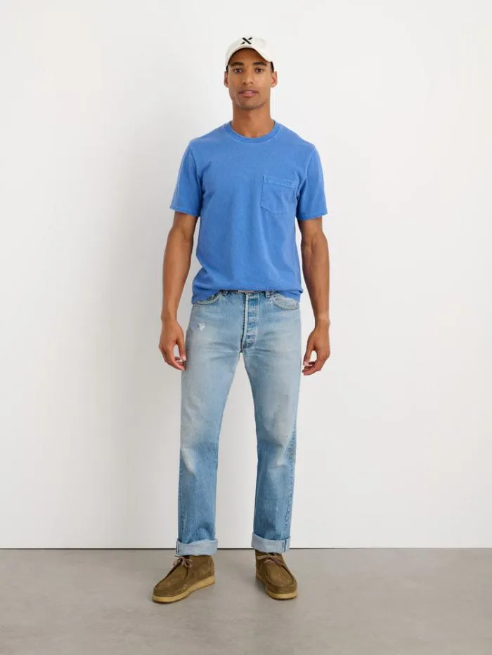 Alex Mill Tees Polos Vintage Wash Pocket Tee Washed Cobalt 8211 Men