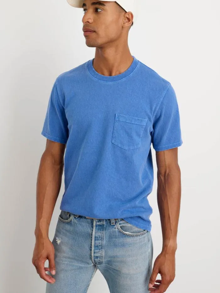Alex Mill Tees Polos Vintage Wash Pocket Tee Washed Cobalt 8211 Men