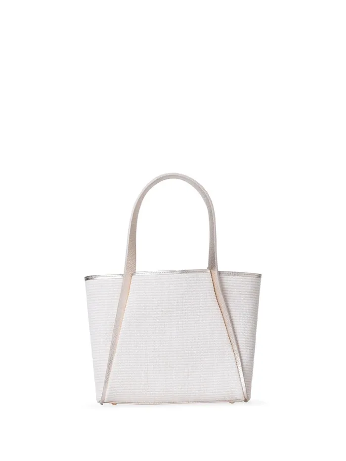 Alex Tote Bag In Raffia And Leather Ecrustucco Met Women Akris Tote Bags