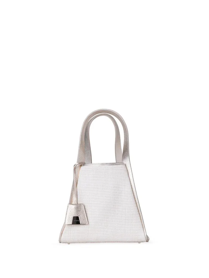 Alex Tote Bag In Raffia And Leather Ecrustucco Met Women Akris Tote Bags