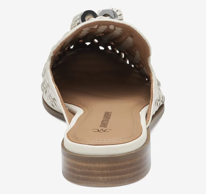 Ali Woven Tassel Mule Bone Glove Leather Mules and Loafers Johnston and Murphy Women